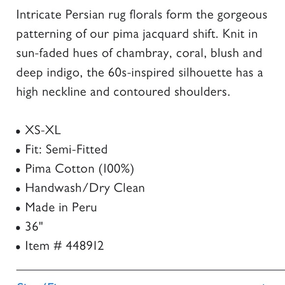 Peruvian Connection Penelope Knit Tank Pima Cotton Sheath Dress Floral Jacquard - Picture 6 of 7